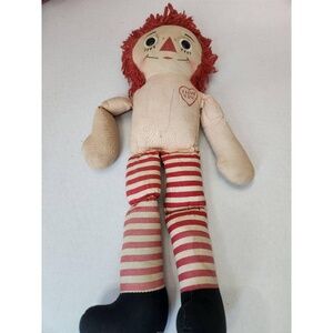 Vintage Raggedy Ann Doll Kids Red Vintage I LOVE YOU Heart Collectible Americana